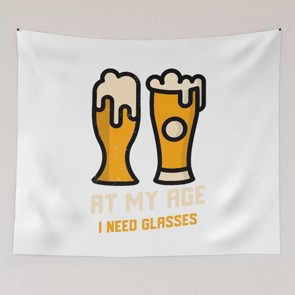 Item preview, At my age I need glasses - beer designed and sold by Good-tees.