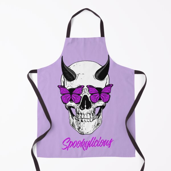 Item preview, Spookylicious Horned Demon Skull with Purple Butterfly Eyes Halloween  designed and sold by LMcDs.