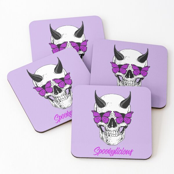 Item preview, Spookylicious Horned Demon Skull with Purple Butterfly Eyes Halloween  designed and sold by LMcDs.