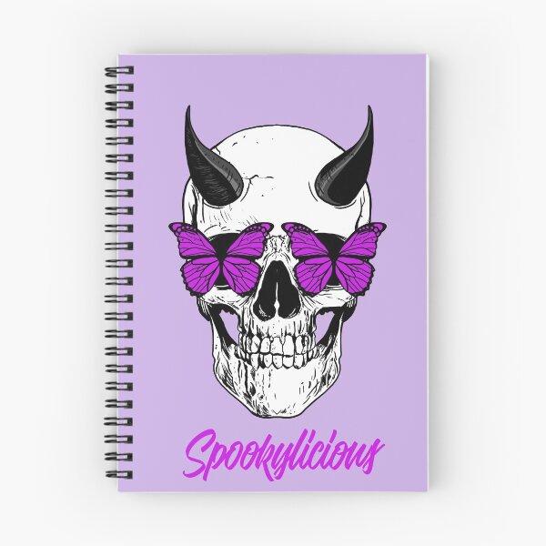 Item preview, Spookylicious Horned Demon Skull with Purple Butterfly Eyes Halloween  designed and sold by LMcDs.