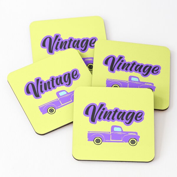 Item preview, Violet color vintage pickup truck seamless background designed and sold by Marcia Motivos.