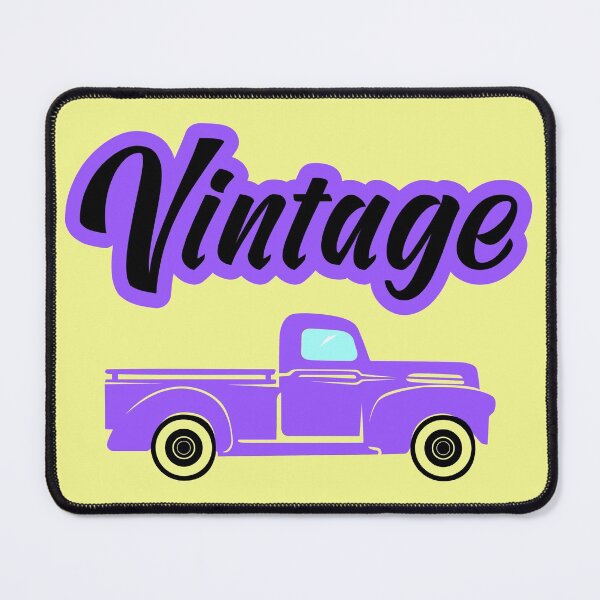 Item preview, Violet color vintage pickup truck seamless background designed and sold by Marcia Motivos.