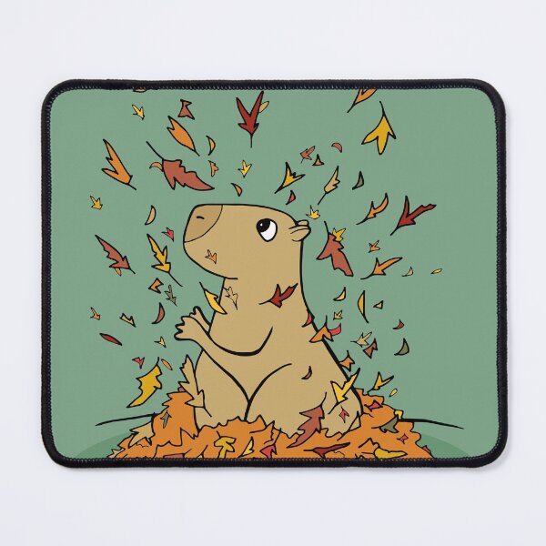 Item preview, Autumn Capybara in a Leaf Pile designed and sold by Otter-Grotto.