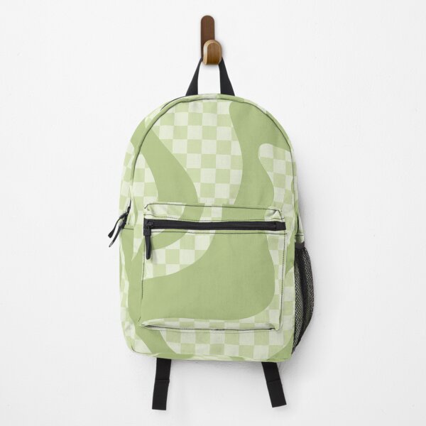 Item preview, Retro Liquid Swirl Square Checked Pattern in Light Sage Green designed and sold by kierkegaard.