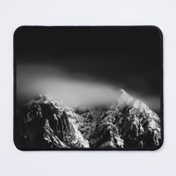 Item preview, Black and white long exposure of clouds above mountain designed and sold by Patrik Lovrin.