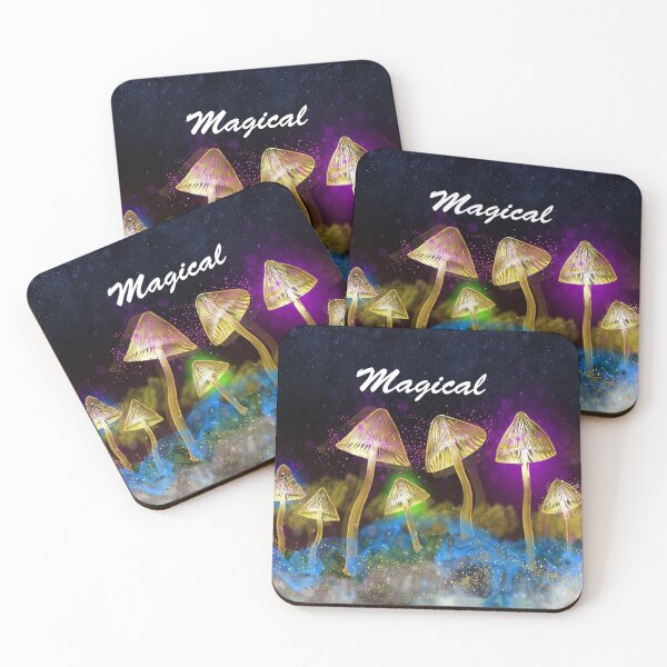 Item preview, Mysterious Magical Colorful Glowing Mushrooms Bioluminescence designed and sold by LashCreations.