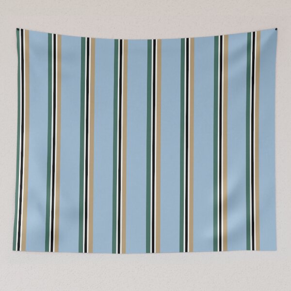 Item preview, Stripes in calm sky blue, pine and mushroom designed and sold by Quick Brown Fox Canada.