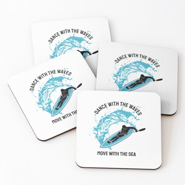 Item preview, Dance with the waves move with the sea kayak paddle ski waveski surfing silhouette designed and sold by portrait4you.