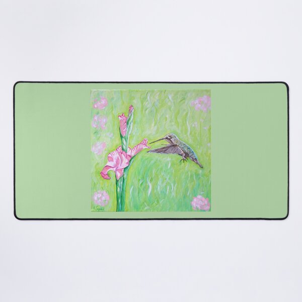 Item preview, Hummingbird and Gladioli Painting designed and sold by Art by Kirsten Sneath.