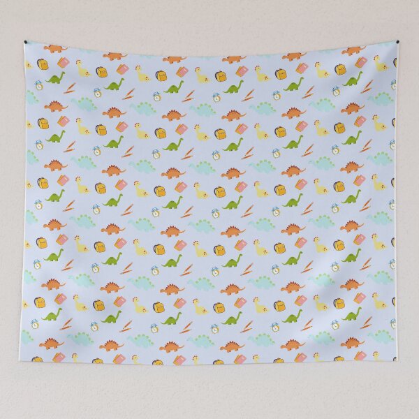 Item preview, Blue Back To School Dinosaurs Pattern  designed and sold by NECHSTORE.