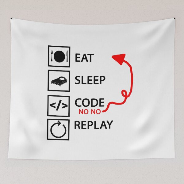 Item preview, Eat, Sleep, Code, Repeat  designed and sold by ELPRONTO-DESIGN.