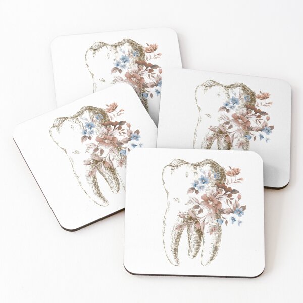 Item preview, Tooth with vintage flowers - Dental designed and sold by guaka-molly.
