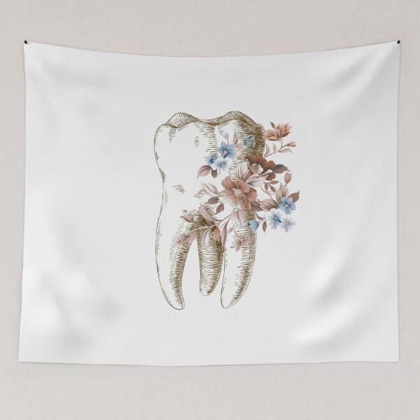 Item preview, Tooth with vintage flowers - Dental designed and sold by guaka-molly.