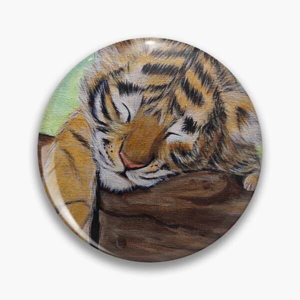 Item preview, Sleepy Tiger Cub Painting designed and sold by Art by Kirsten Sneath.
