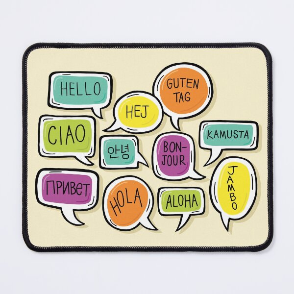 Item preview, Hello Speech Bubbles in 11 Languages designed and sold by pinkmonkeybird.