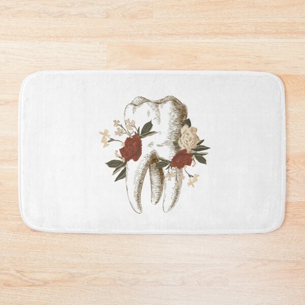 Item preview, Tooth with red and white flowers - Dental designed and sold by guaka-molly.