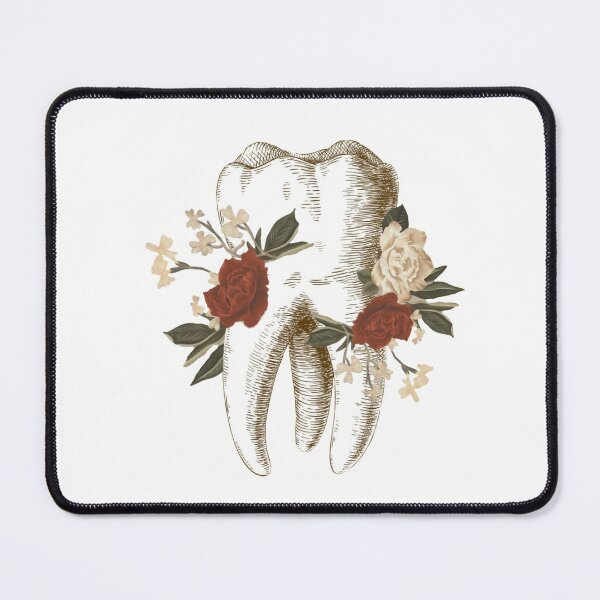 Item preview, Tooth with red and white flowers - Dental designed and sold by guaka-molly.