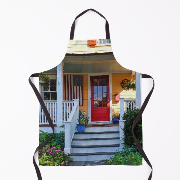 Item preview, Mendham NJ - Porch With Wooden American Flag designed and sold by Susan Savad.