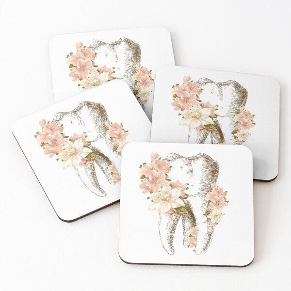 Item preview, Tooth with light pink flowers - Dental designed and sold by guaka-molly.