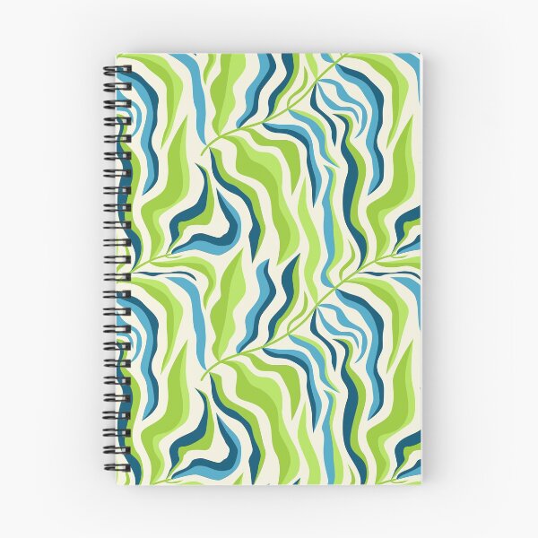 Item preview, Green and blue floral pattern designed and sold by soupfabric.