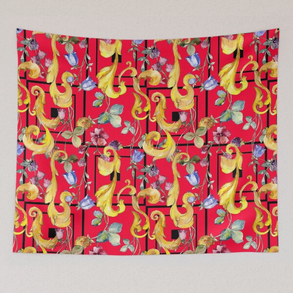 Item preview, Red Baroque Flower Pattern Design designed and sold by boopsblunt.