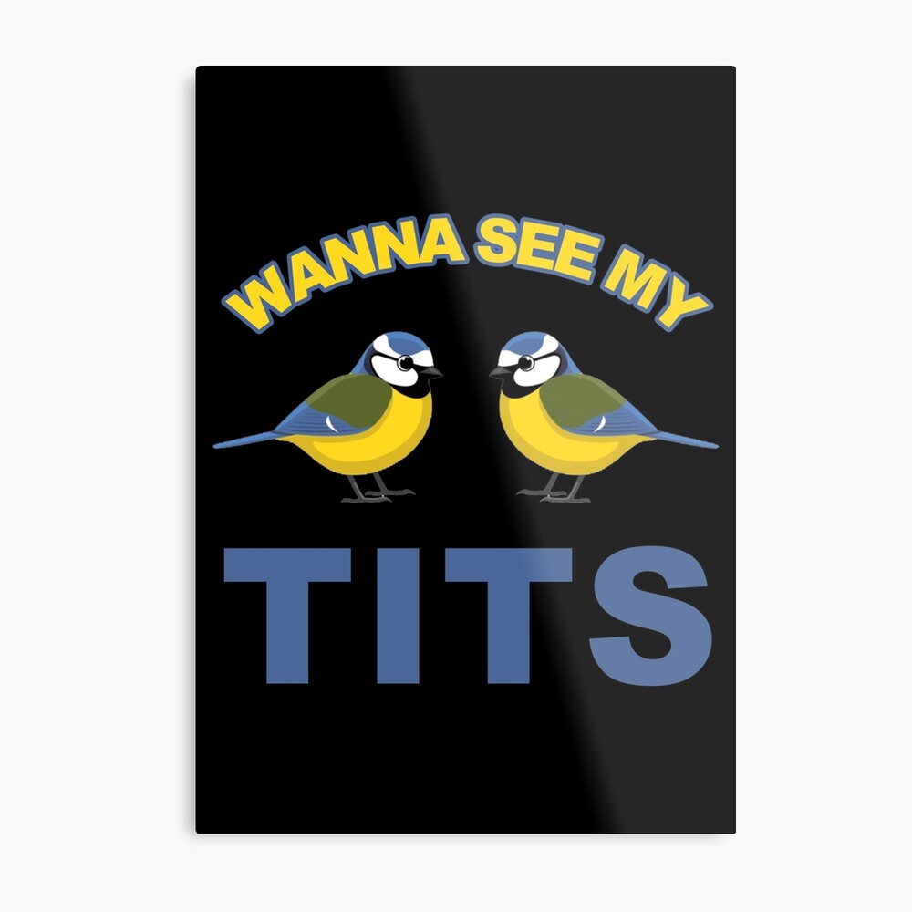 Wanna See My Tits - Funny Tit Bird Lover Graphic Text Based Design.