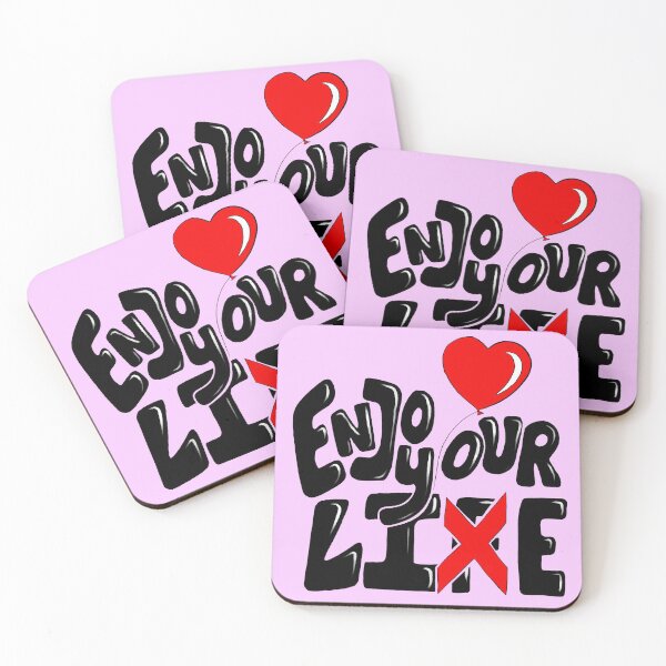 Item preview, Enjoy your Life - Lie Quote with Purple Pink background designed and sold by SemDesigns1.