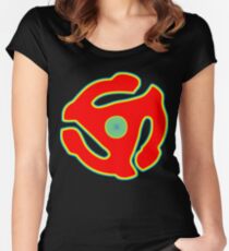 Music 45 Vinyl Holder Turntable Record Women's Fitted Scoop T-Shirt