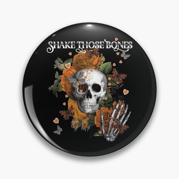 Item preview, GOTHIC SKULL WITH ORANGE ROSES, SHAKE THOSE BONES designed and sold by FlutteringWings.
