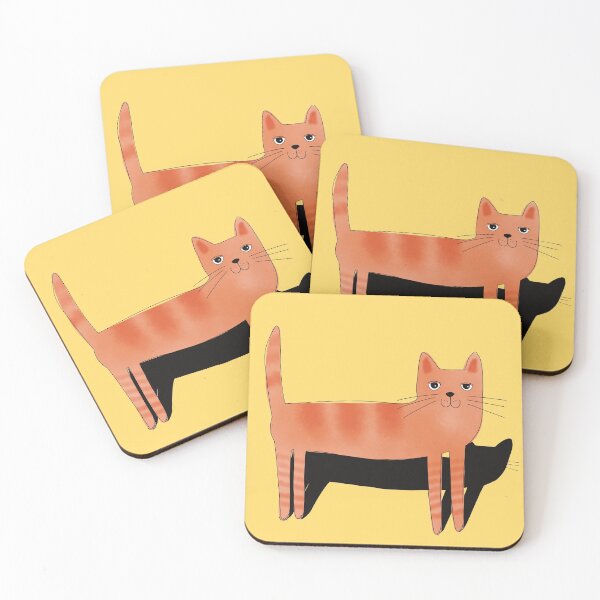 Item preview, Whimsical ginger cat with shadow designed and sold by marina63.