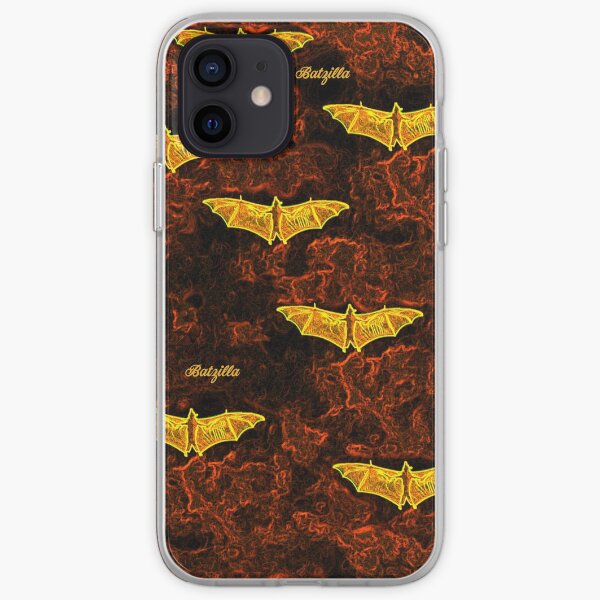 Batzilla - Red Flight Glowing Bats on Fiery Clouds iPhone Soft Case