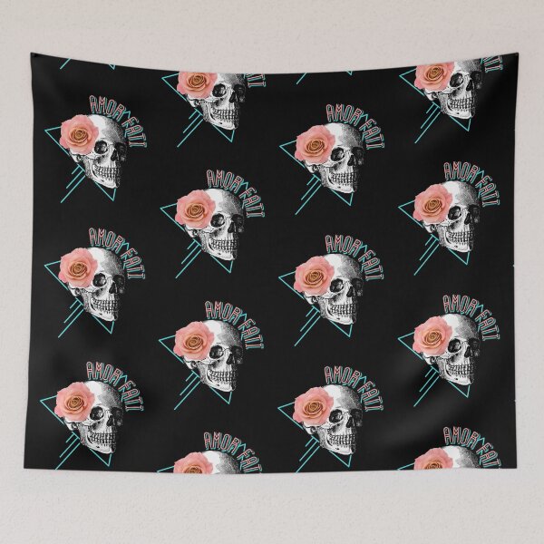 Item preview, Amor Fati | Stoicism Phrase | Stoic Skull with Pink Rose Retro designed and sold by StoicStreet.