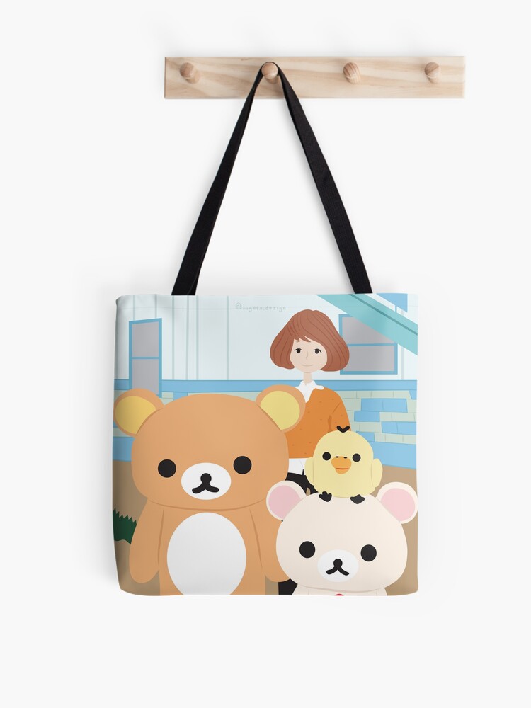 Rilakkuma Ensemble Tour Kyushu & Okinawa Green Canvas Marine Tote Bag M  San-X JP