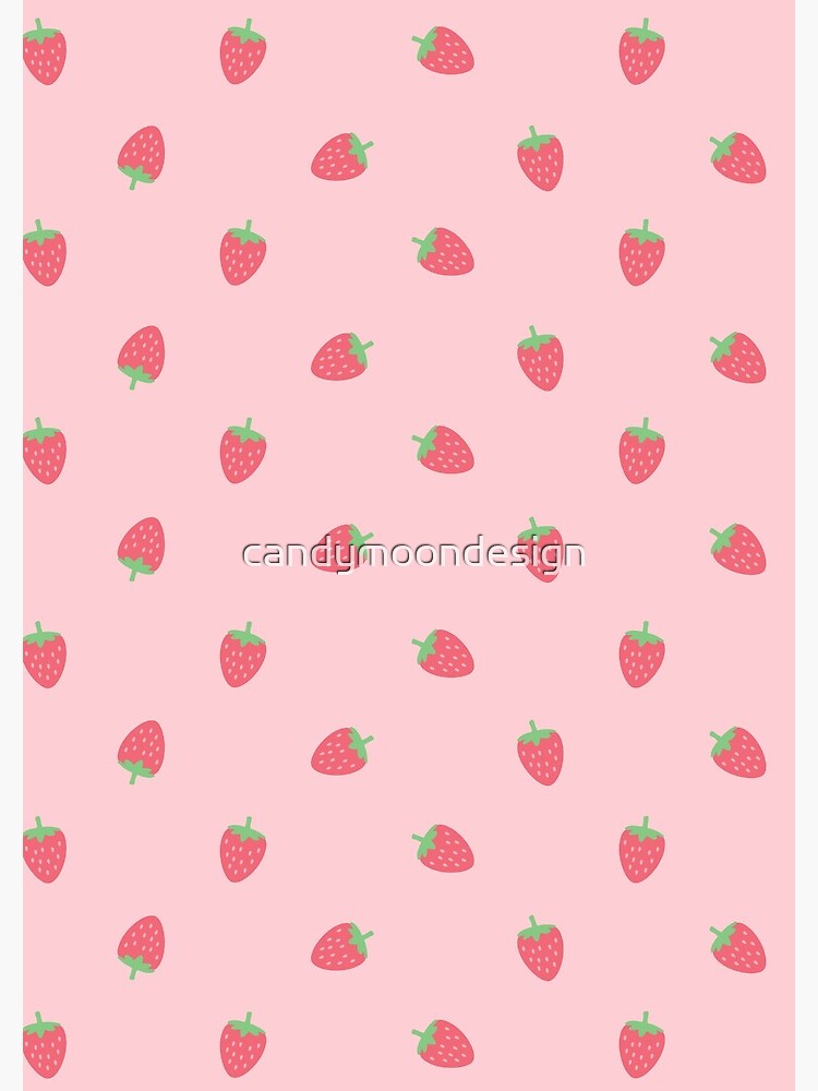 Strawberries Pink Flowers Dots Kawaii Cute Pastel Spiral Notebook for Sale  by candymoondesign