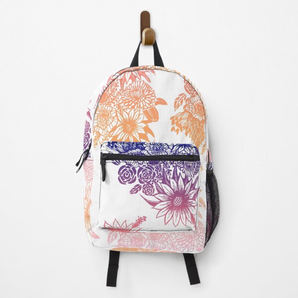 Item preview, Flower Pattern - Peach Purple on White designed and sold by LineLinLee.