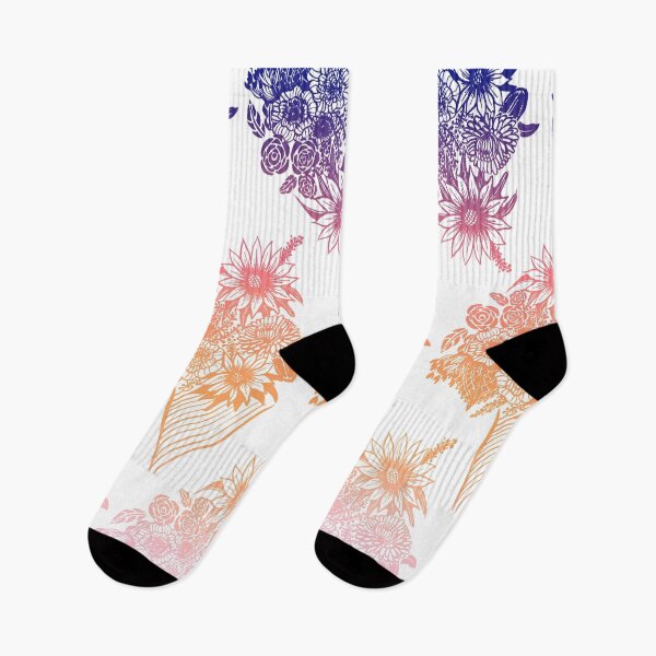 Item preview, Flower Pattern - Peach Purple on White designed and sold by LineLinLee.