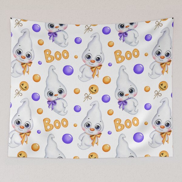 Item preview, Halloween Baby Boo Ghost Pattern designed and sold by ZiesMerch.