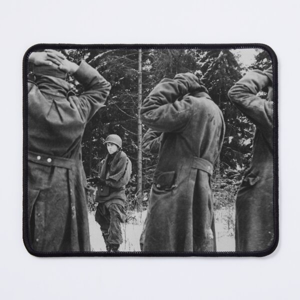 Item preview, US Soldier Guarding German Prisoners - Battle Of The Bulge - 1944 designed and sold by warishellstore.