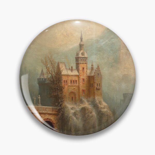 Item preview, Large Winter Landscape with Castle in the Mountains (19th century) - Albert Bredow designed and sold by SALON DES ARTS.