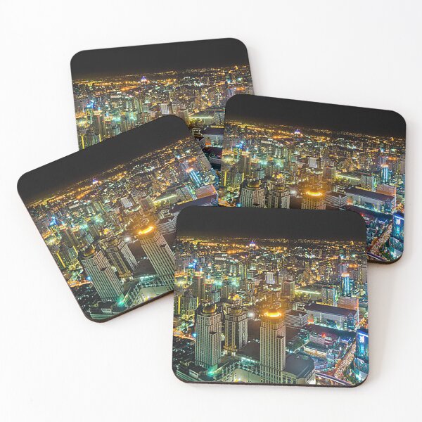 Item preview, Bangkok Thailand Nightscape, Bangkok cityscape, Skyline, skyscrapers, bright lights, southeast Asia, Thai, Tom Keys designed and sold by Nostrathomas66.