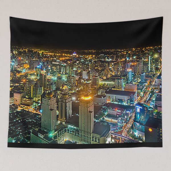 Item preview, Bangkok Thailand Nightscape, Bangkok cityscape, Skyline, skyscrapers, bright lights, southeast Asia, Thai, Tom Keys designed and sold by Nostrathomas66.