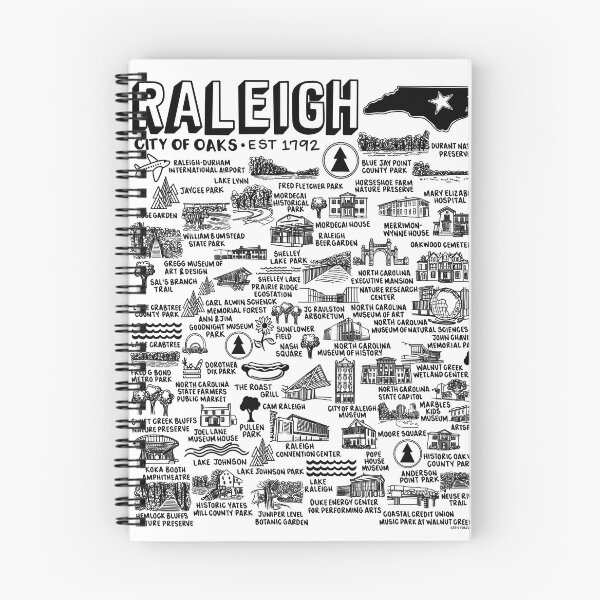 Item preview, Raleigh NC Map  designed and sold by fiberandgloss.