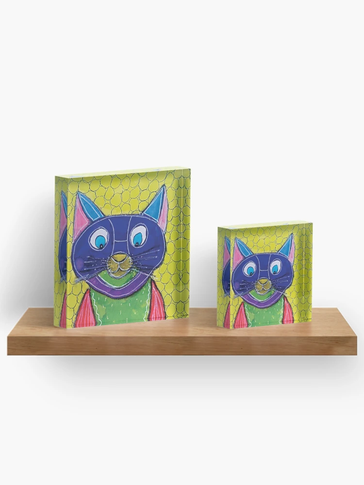 Thumbnail 3 of 5, Acrylic Block, Posh Cat designed and sold by RandaRubyRed.