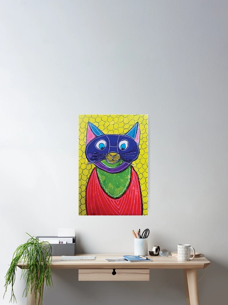 Aperçu 2 sur 3. Poster avec l'œuvre Chat chic créée et vendue par RandaRubyRed.