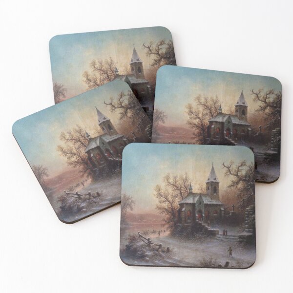 Item preview, Snowy Castle in Romantic Landscape (19th century) - Albert Bredow designed and sold by SALON DES ARTS.