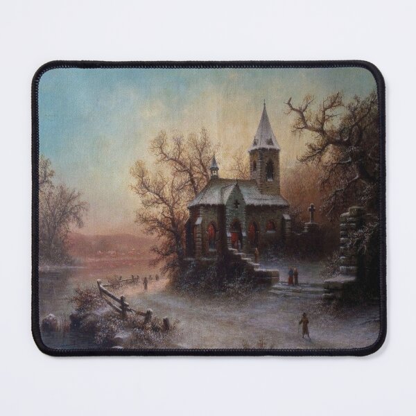 Item preview, Snowy Castle in Romantic Landscape (19th century) - Albert Bredow designed and sold by SALON DES ARTS.