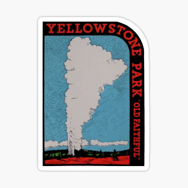 Item preview, Old Faithful Geyser Vintage Travel Decal designed and sold by hilda74.