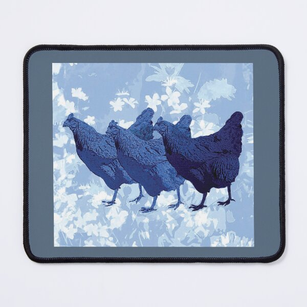 Item preview, Three blue hens designed and sold by Marju Rose.