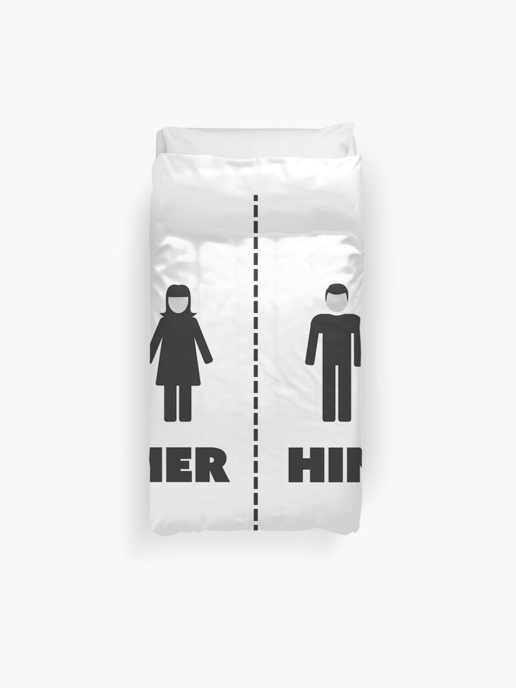 His Hers Duvet Cover By Ninjafish Redbubble