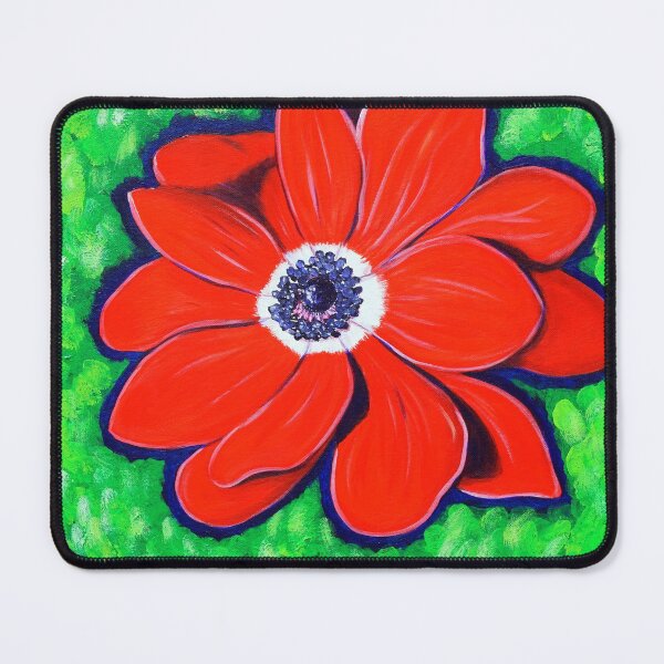 Item preview, Bright Red Windflower Painting designed and sold by Art by Kirsten Sneath.